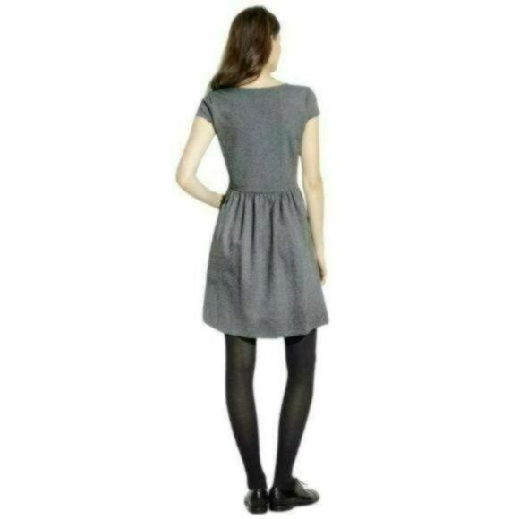 Madewell Screenplay Women's Small Gray Knit Ponte Scoop Neck Short Sleeve Dress - Picture 5 of 11